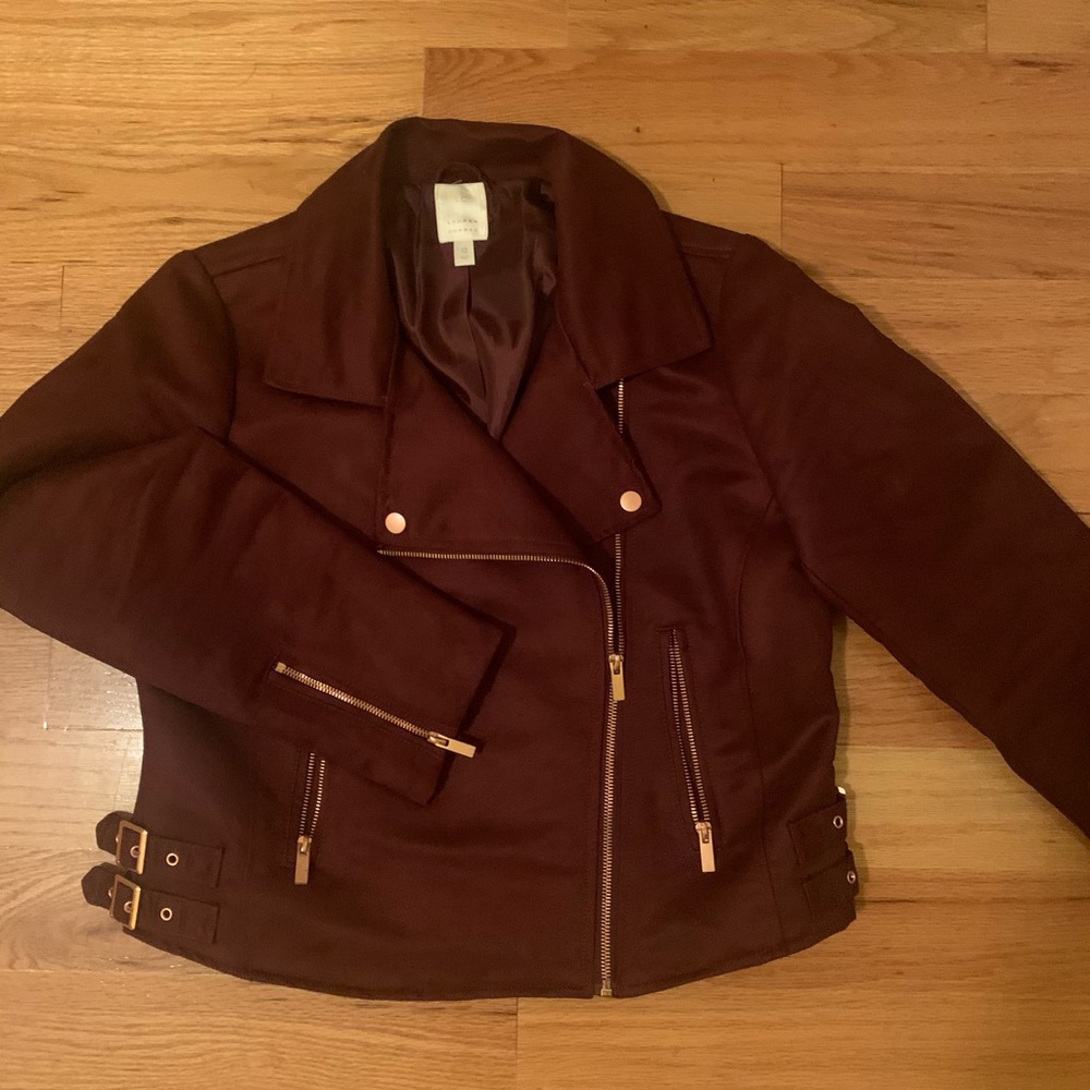 LC Lauren Conrad Suede Moto Jacket